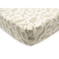 Jollein Drap-housse Jersey animals Olive Green 40x80 cm