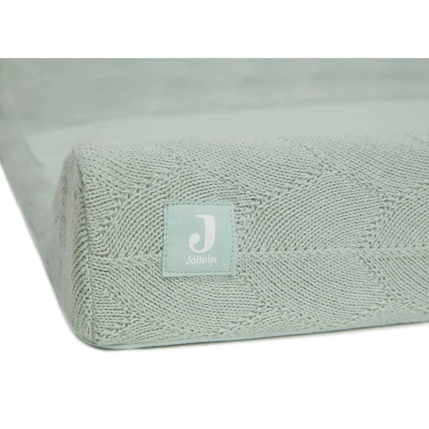 Jollein Housse matelas à langer Shell Knit GOTS Sea Foam 50x70 cm