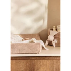 Jollein Housse matelas à Langer Cloudy Rib Milky Coffee 50x70 cm