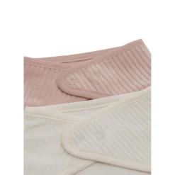 Jollein                    Lot de 2 Bavoirs Bandana Velvet Rib     Wild Rose/Ivory