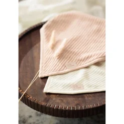 Jollein                    Lot de 2 Bavoirs Bandana Velvet Rib     Wild Rose/Ivory