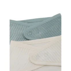 Jollein Lot de 2 Bavoirs Bandana Velvet Rib Sea Green/Ivory