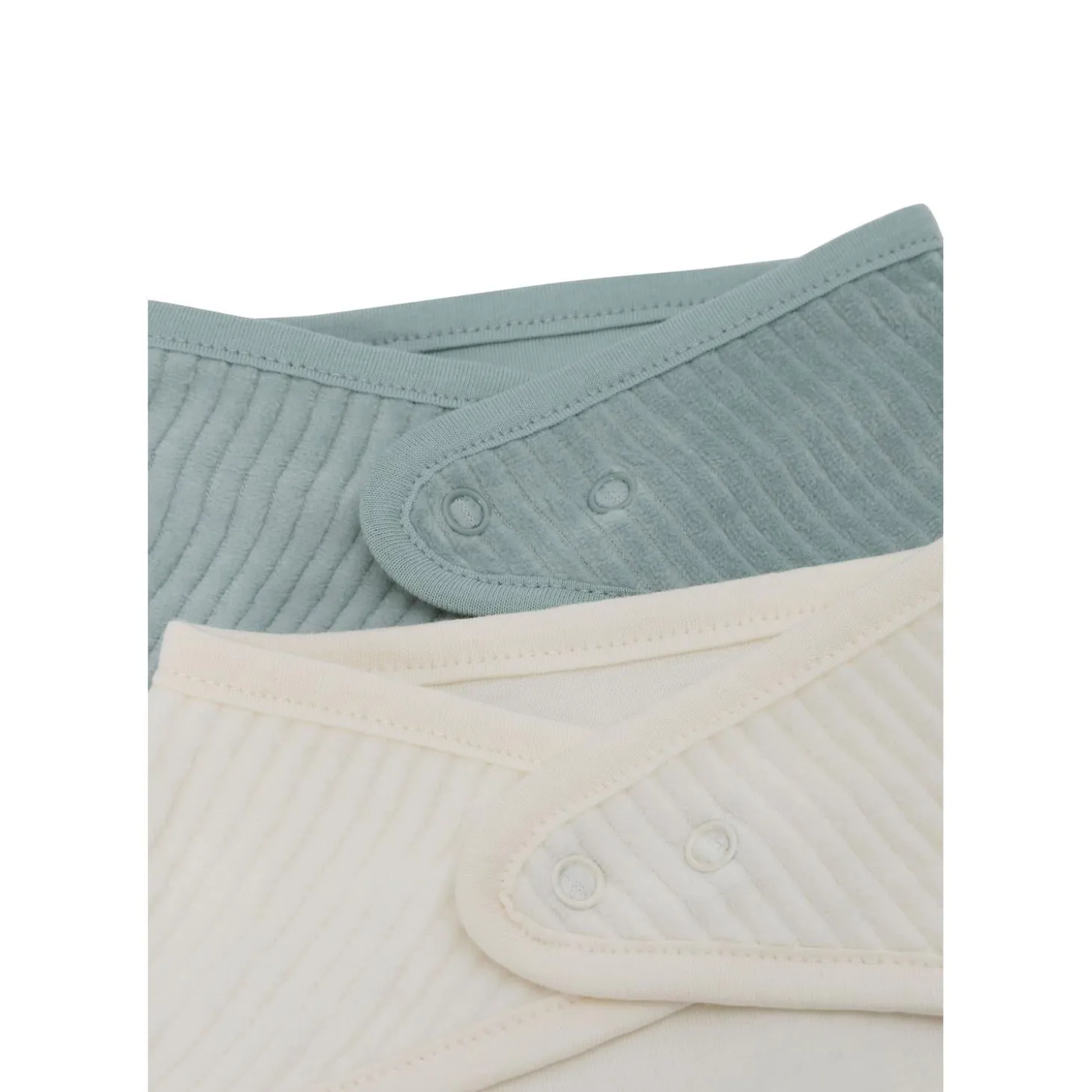 Jollein Lot de 2 Bavoirs Bandana Velvet Rib Sea Green/Ivory