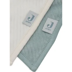 Jollein Lot de 2 Bavoirs Bandana Velvet Rib Sea Green/Ivory