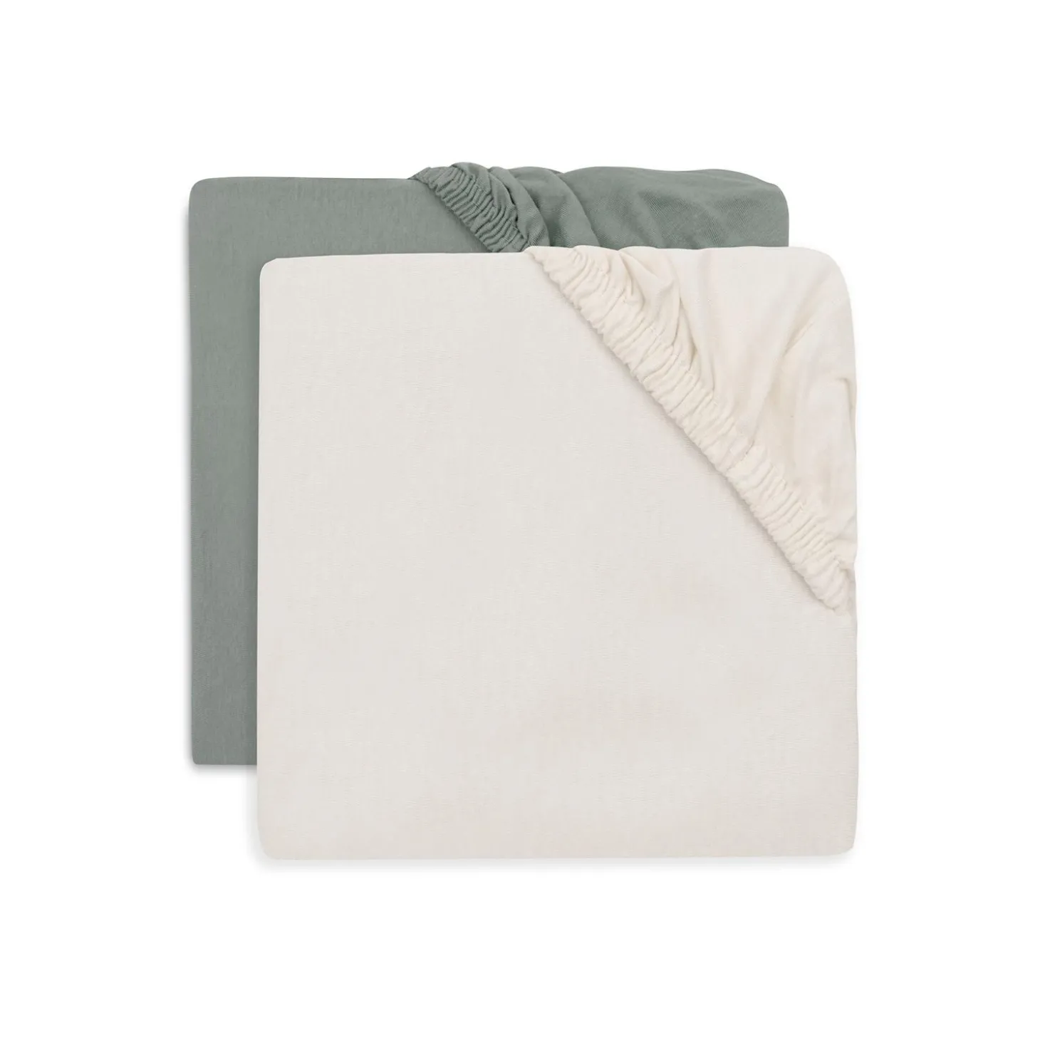 Jollein Lot de 2 Drap-housse Jersey Sea Green Ivory