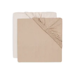 Jollein Lot de 2 Drap-housse Jersey Ivory 40x90 cm