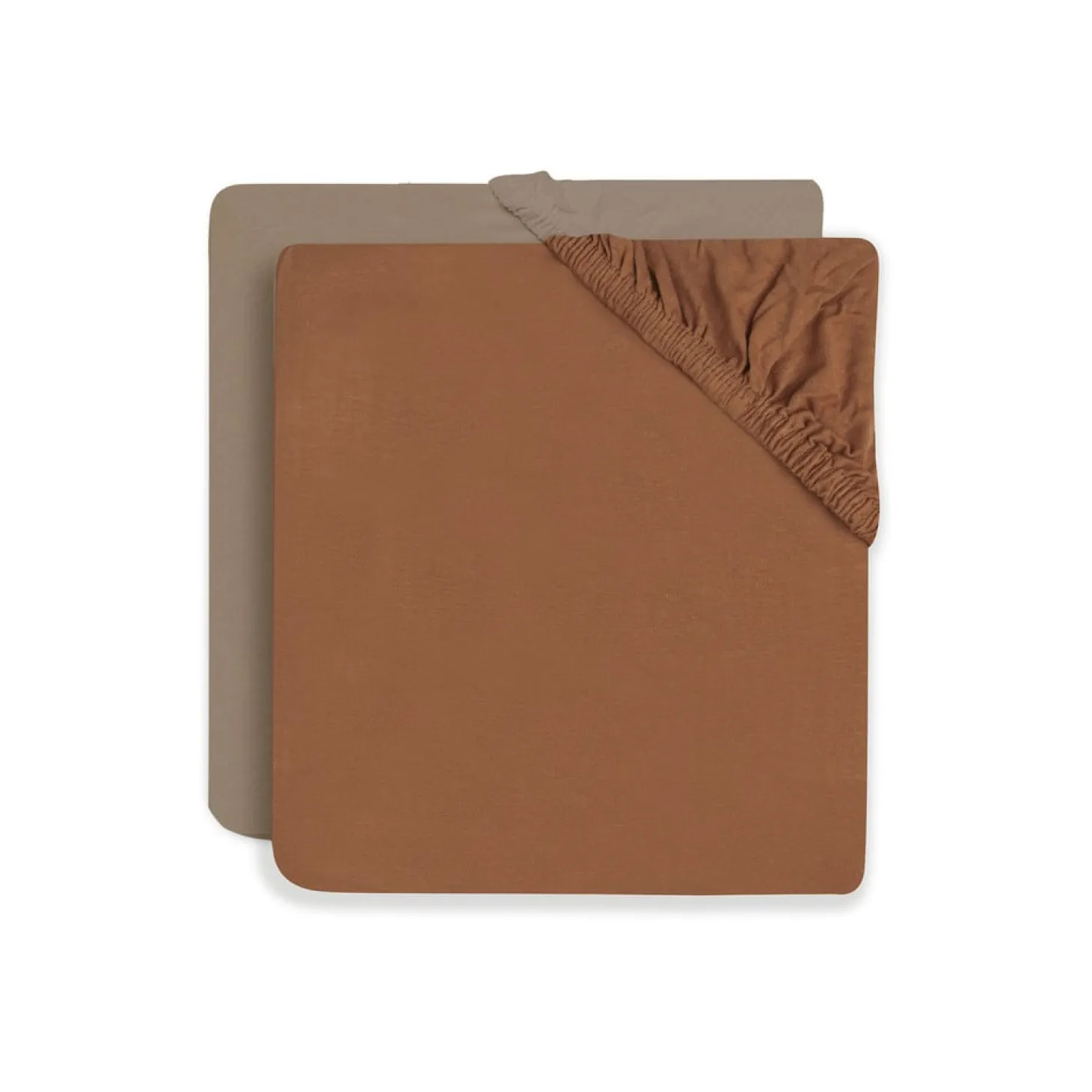 Jollein Lot de 2 draps housse jersey Caramel/Biscuit 60x120 cm