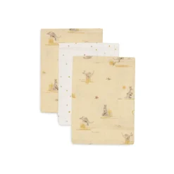 Jollein                    Lot de 3 Gant de Toilette Gaze de Coton Kangaroots    Multicolore            15x20 cm