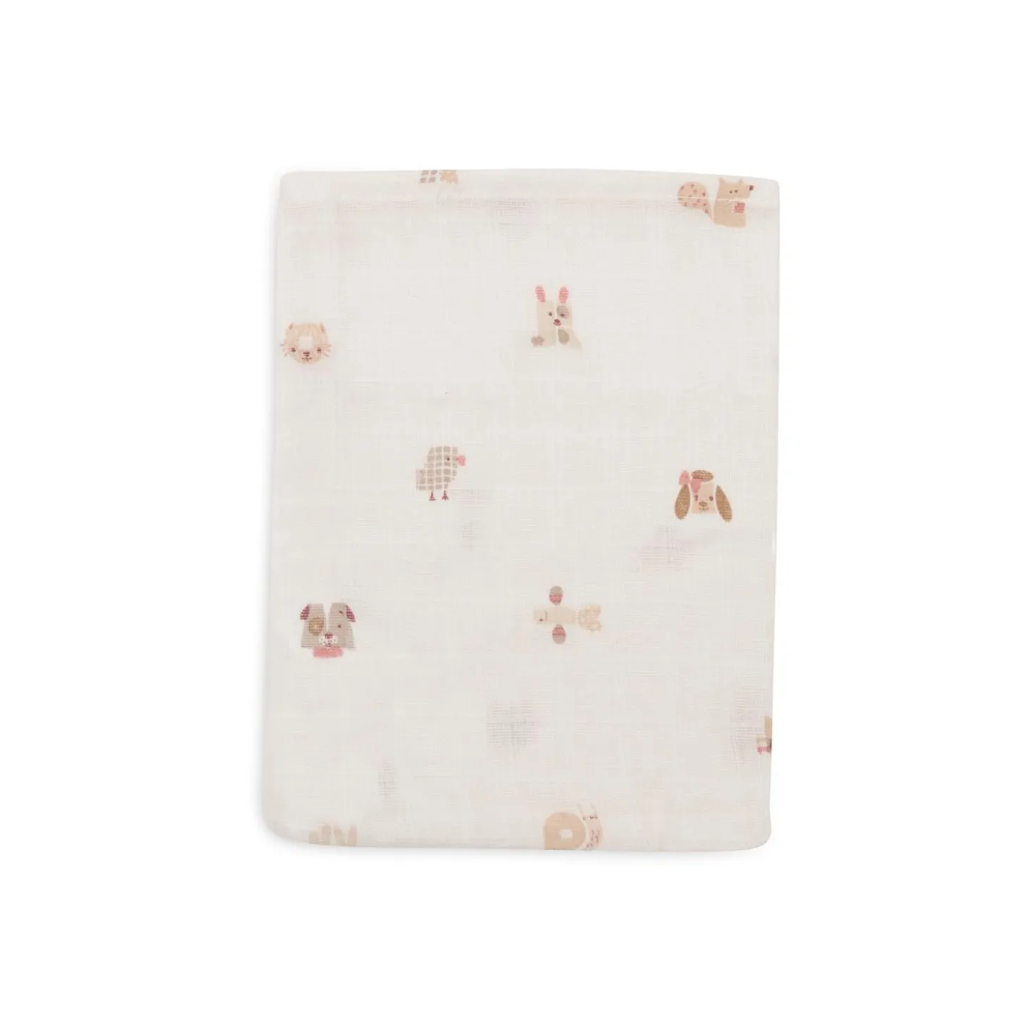 Jollein Lot de 3 Gant de Toilette Gaze de Coton Animal Friends Multicolore 15x20 cm