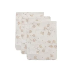 Jollein Lot de 3 Gant de Toilette Gaze de Coton Leafy Dreams Multicolore 15x20 cm