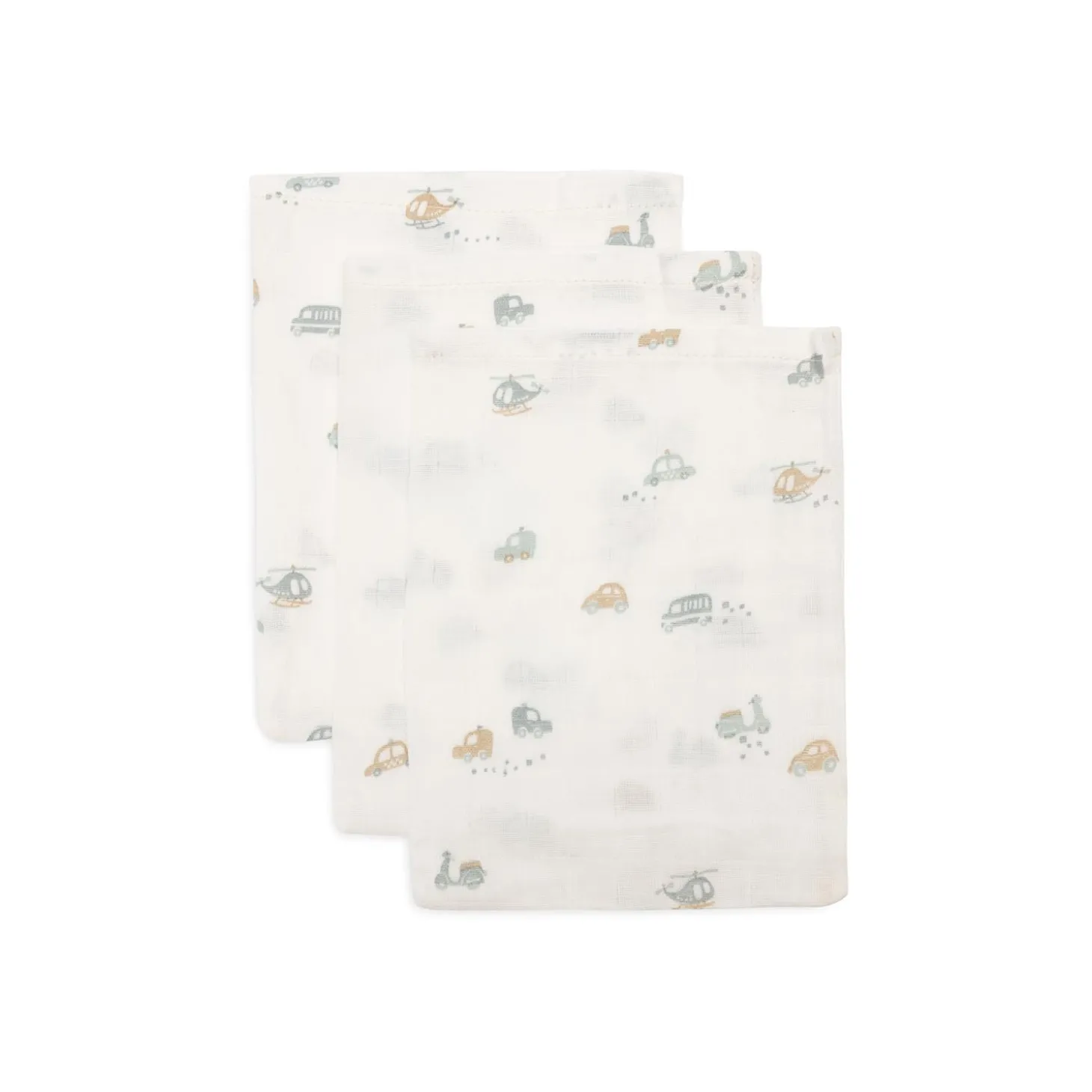 Jollein Lot de 3 Gants de Toilette On The Go Multicolor 15x20 cm