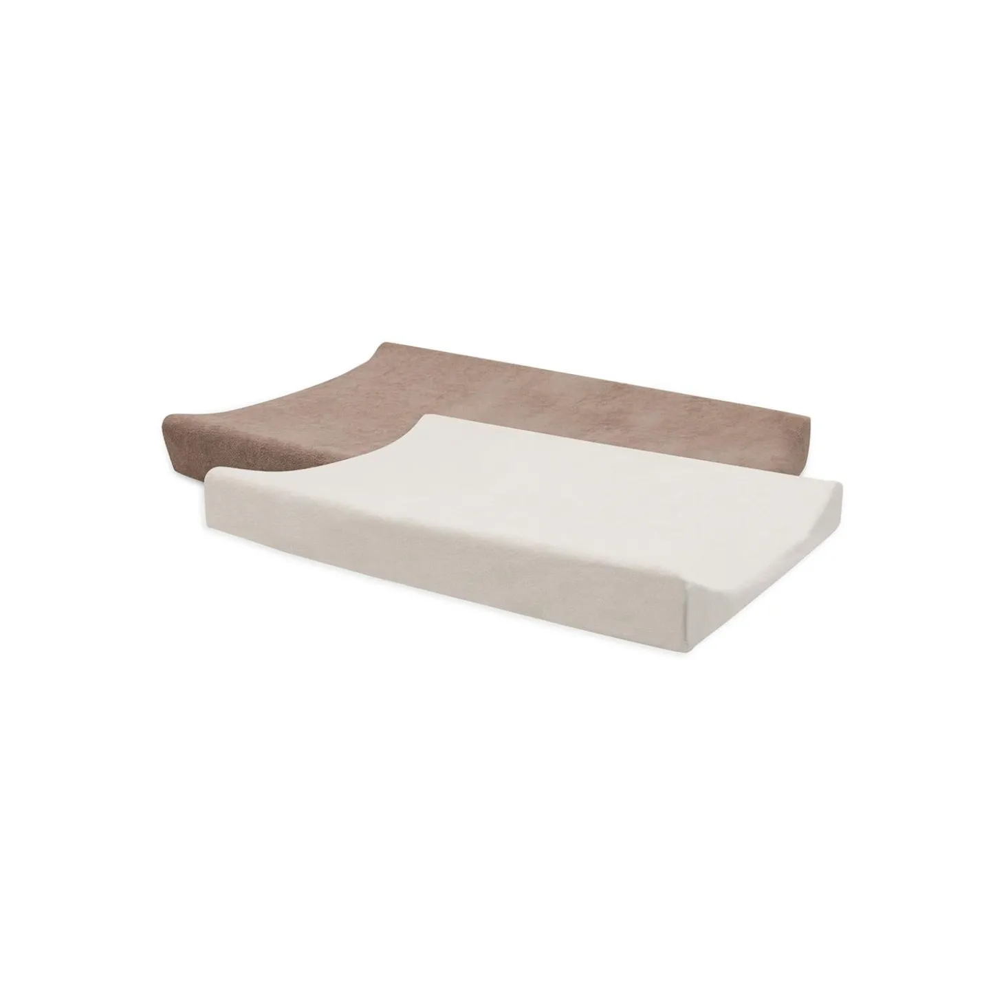 Jollein Lot de 2 Housse Matelas à Langer Éponge Milky Coffee Ivory 50x70 cm