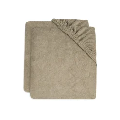 Jollein Lot de 2 housses matelas à langer Éponge Olive Green 50x70 cm