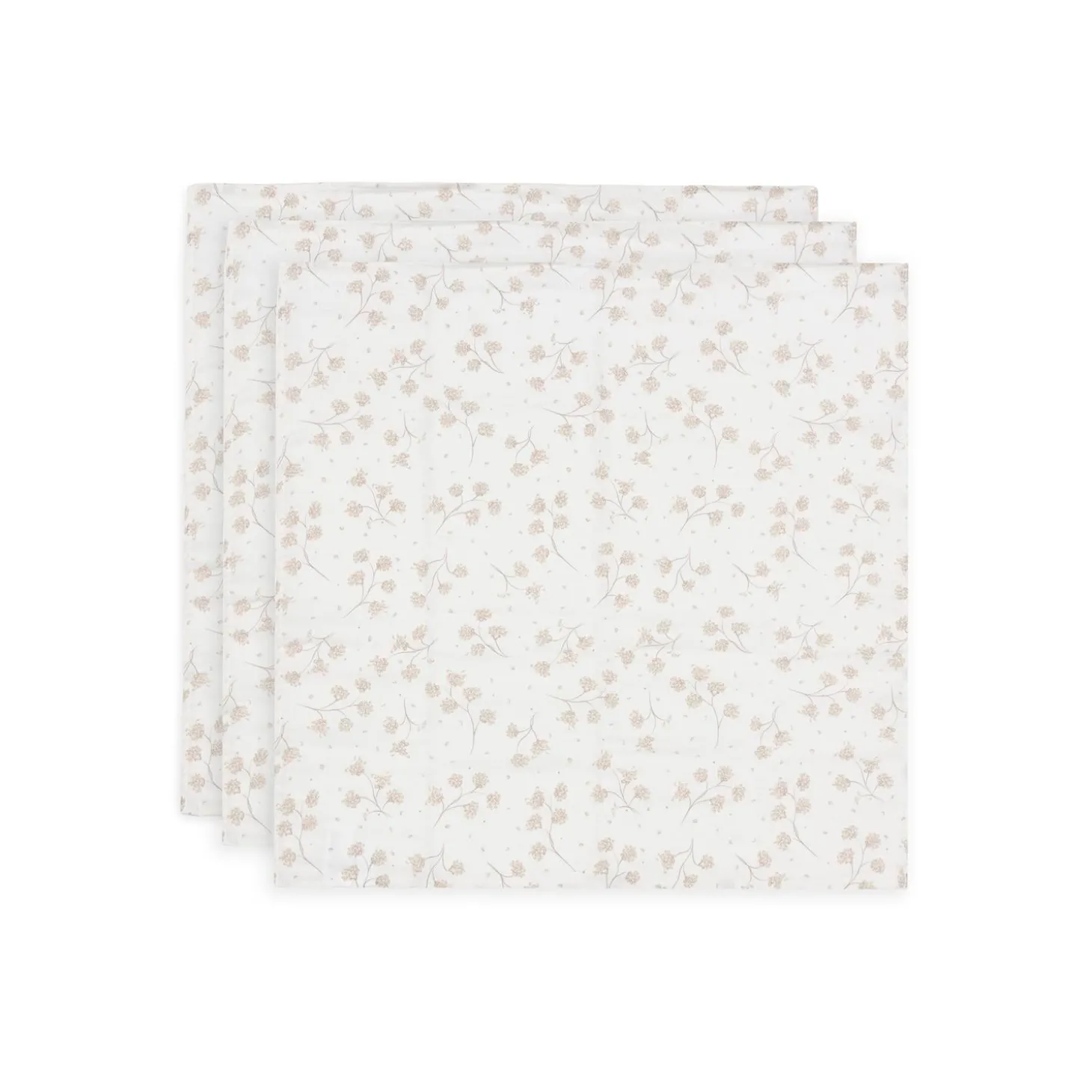 Jollein Lot de 3 Lange Gaze de Coton Small Leafy Dreams Multicolore 70x70 cm