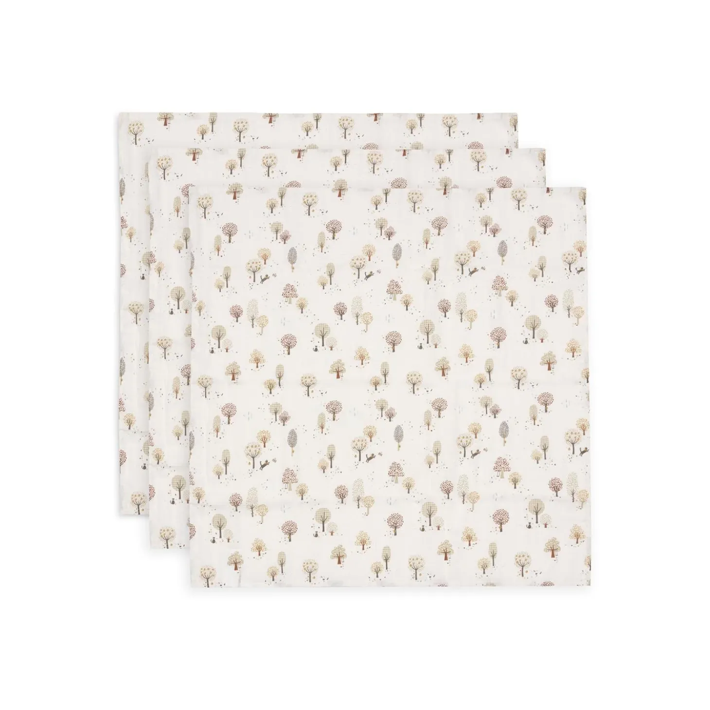 Jollein Lot de 3 Lange Gaze de Coton Small Tiny Park Multicolore 70x70 cm