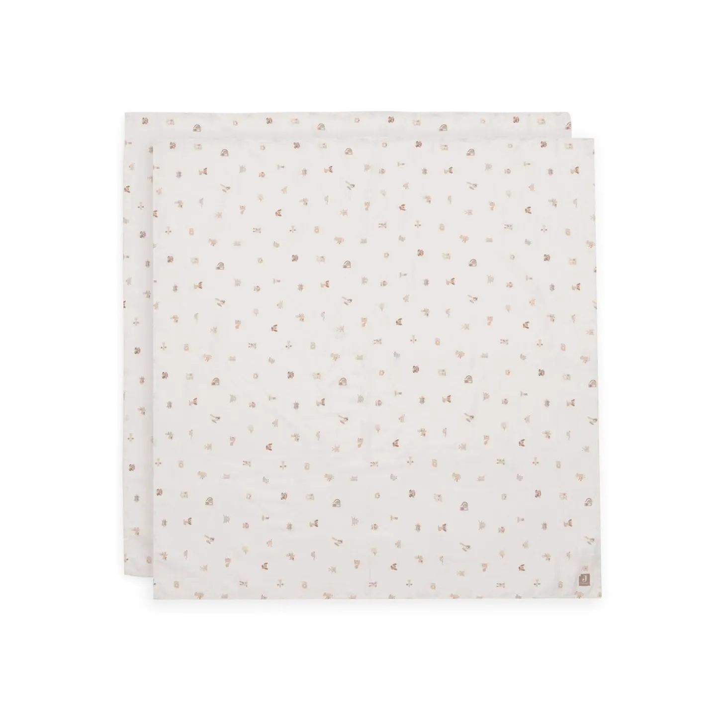 Jollein Lot de 2 Lange Gaze de Coton Large Animal Friends Multicolore 115x115 cm