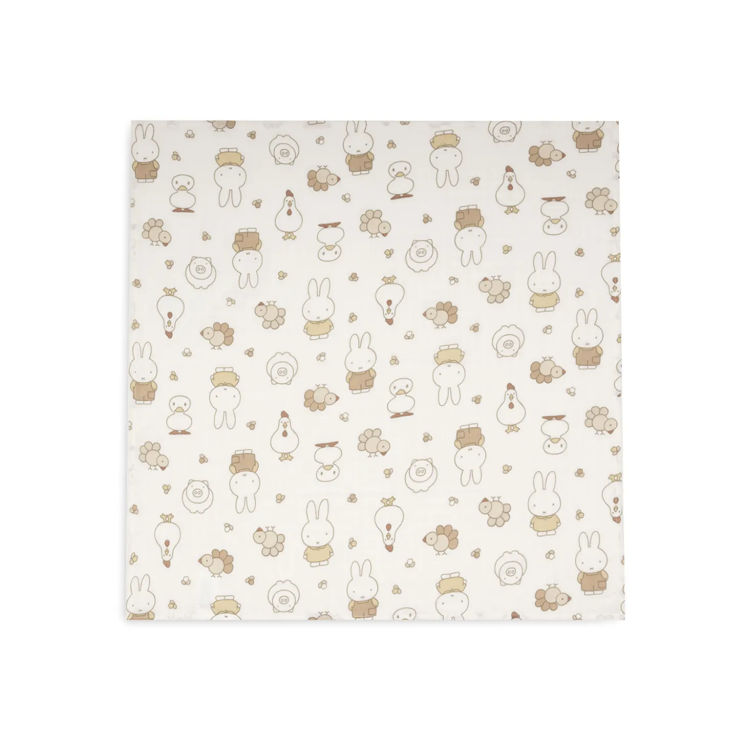 Jollein Lot de 3 Lange Gaze de Coton Small Miffy Family Farm Multicolore 70x70 cm