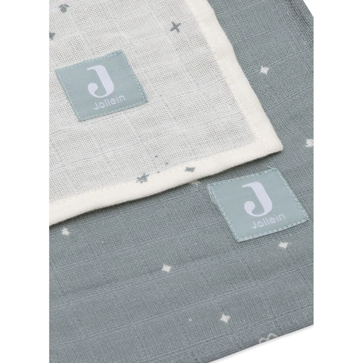 Jollein Lot de 2 Langes Gaze de Coton Twinkling Sea Green 115x115 cm