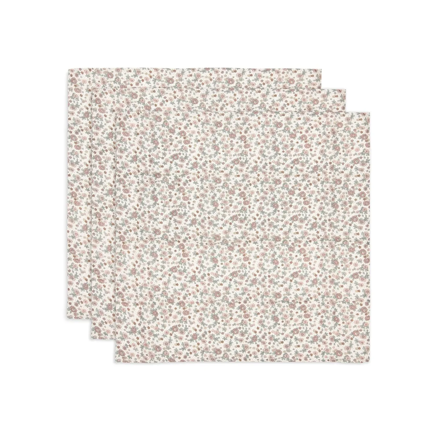 Jollein Lot de 3 langes gaze de coton small retro flowers 70x70 cm