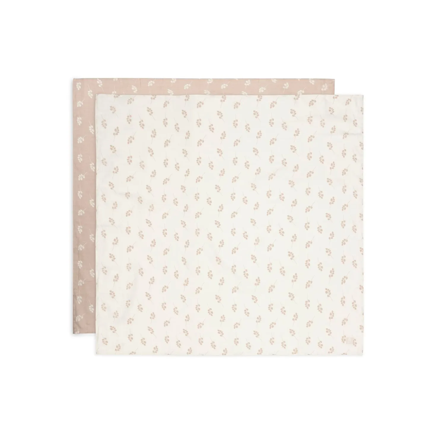 Jollein Lot de 2 langes gaze de coton large twig Wild Rose 115x115 cm