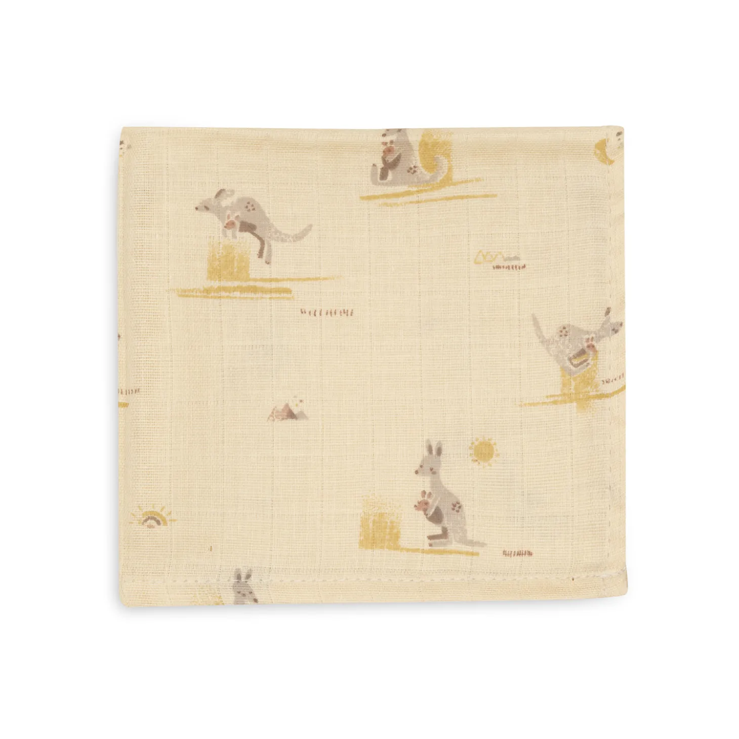 Jollein Lot de 3 Serviette Gaze de Coton Kangaroots Multicolore 31x31 cm