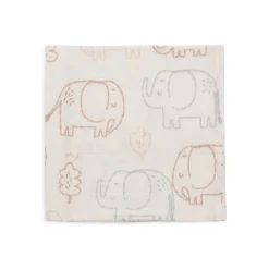 Jollein Lot de 3 Serviette Gaze de Coton Elephant Tales Multicolore 31x31 cm