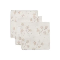 Jollein                    Lot de 3 Serviette Gaze de Coton Leafy Dreams    Multicolore            31x31 cm