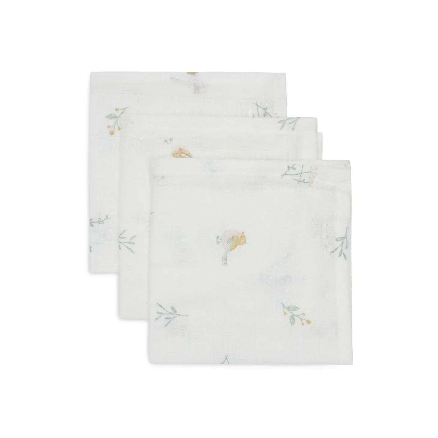 Jollein Lot de 3 Serviettes Gaze de Coton Lovely Birds Multicolor 31x31 cm