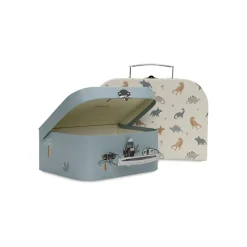 Jollein Lot de 2 valisettes à Jouet Roarsom Multicolore