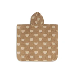 Jollein Poncho de Bain Éponge Jacquard Réversible Teddy Bear Sand