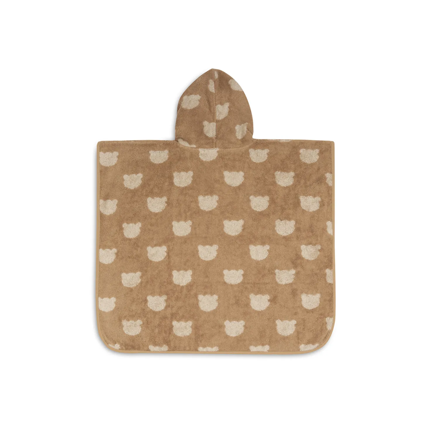 Jollein Poncho de Bain Éponge Jacquard Réversible Teddy Bear Sand