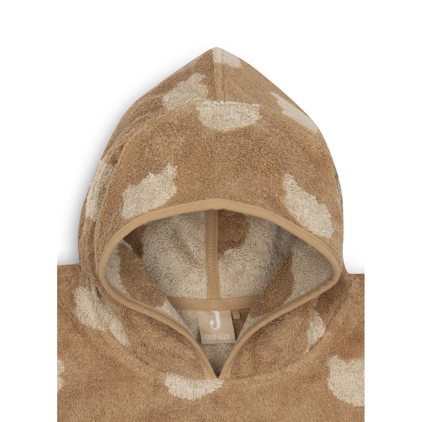 Jollein Poncho de Bain Éponge Jacquard Réversible Teddy Bear Sand