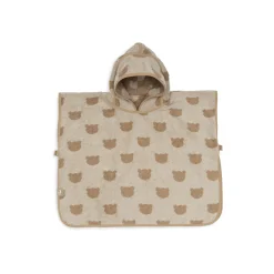 Jollein Poncho de Bain Éponge Jacquard Réversible Teddy Bear Sand