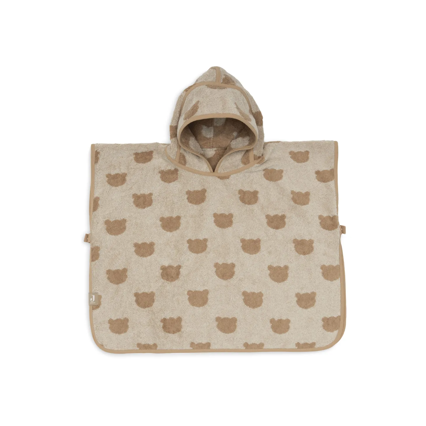 Jollein Poncho de Bain Éponge Jacquard Réversible Teddy Bear Sand