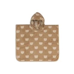 Jollein Poncho de Bain Éponge Jacquard Réversible Teddy Bear Sand