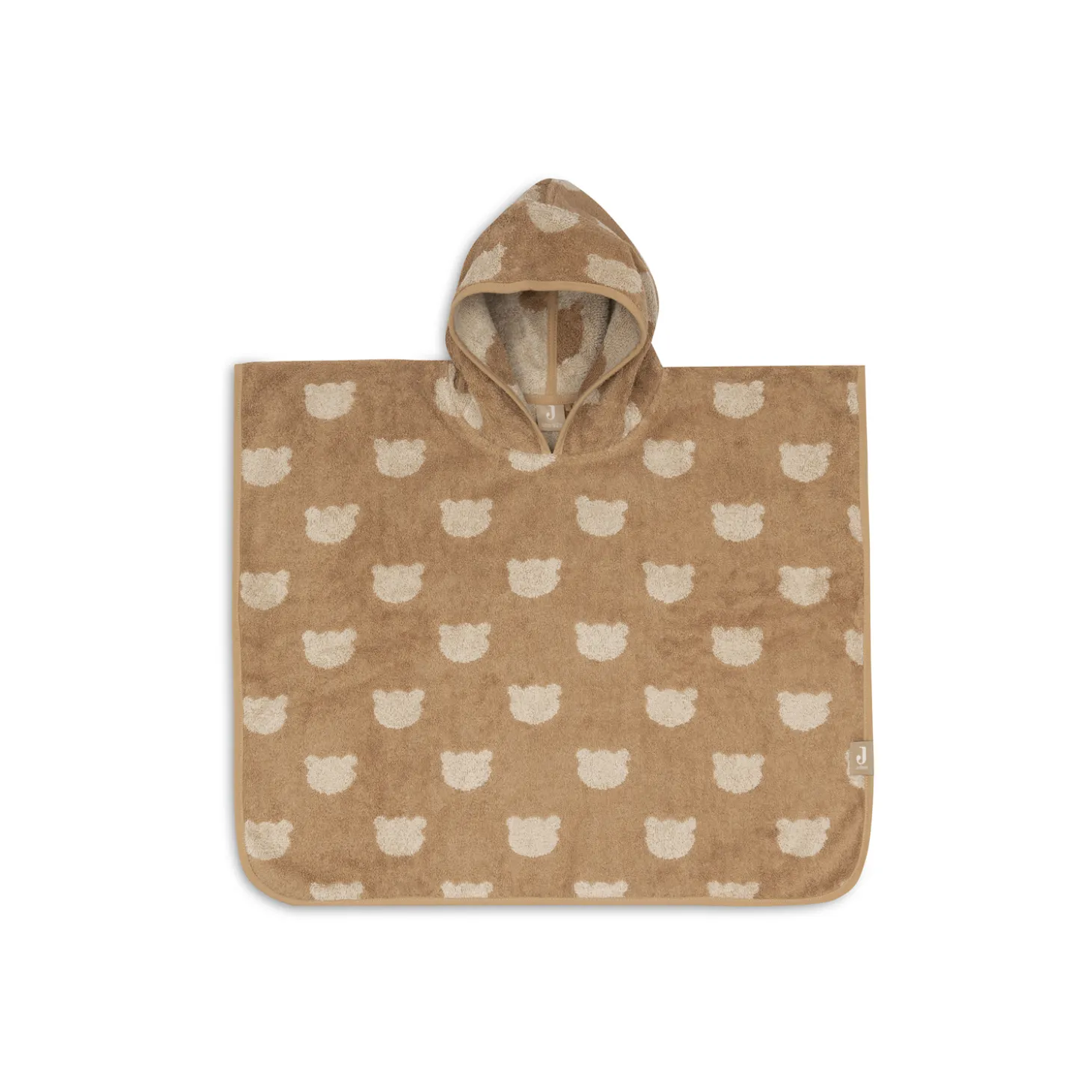Jollein Poncho de Bain Éponge Jacquard Réversible Teddy Bear Sand