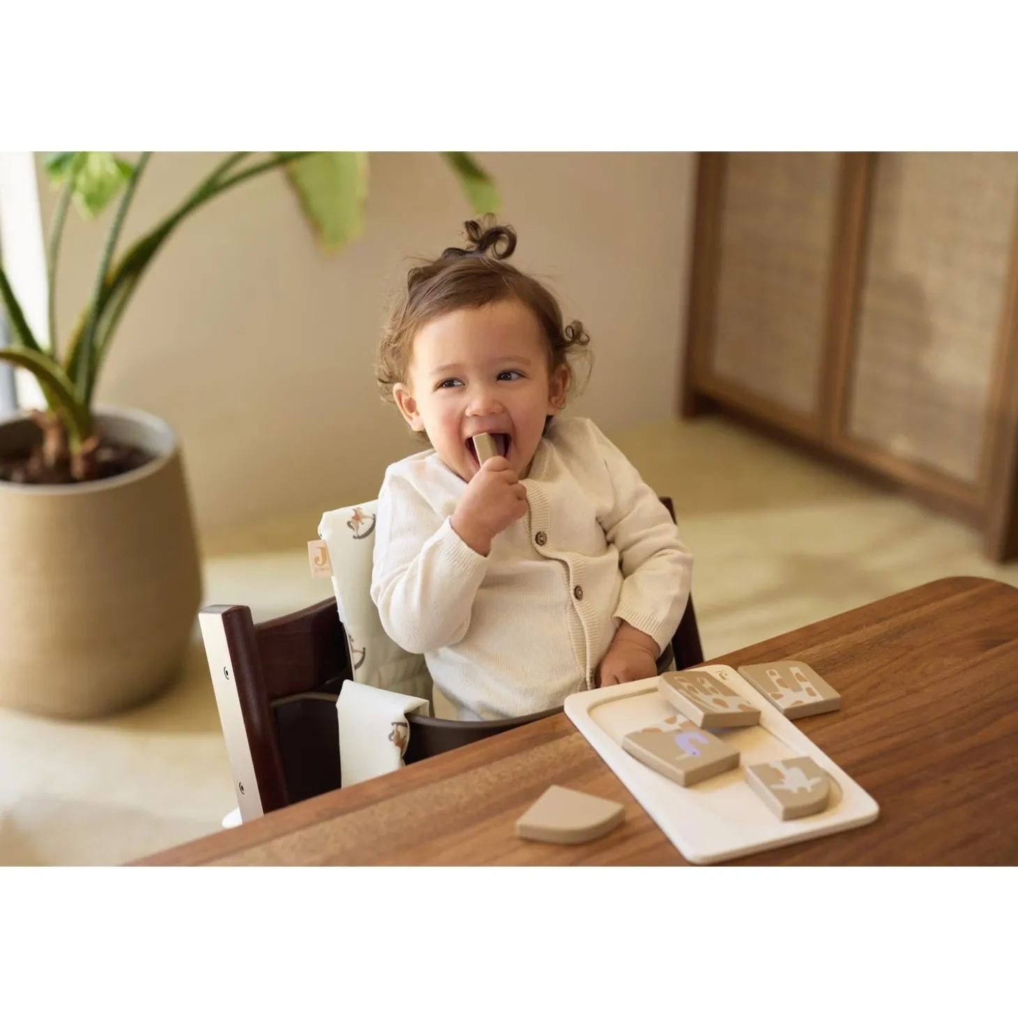 Jollein Puzzle en Bois Jungle Jambo Giraffe Nougat
