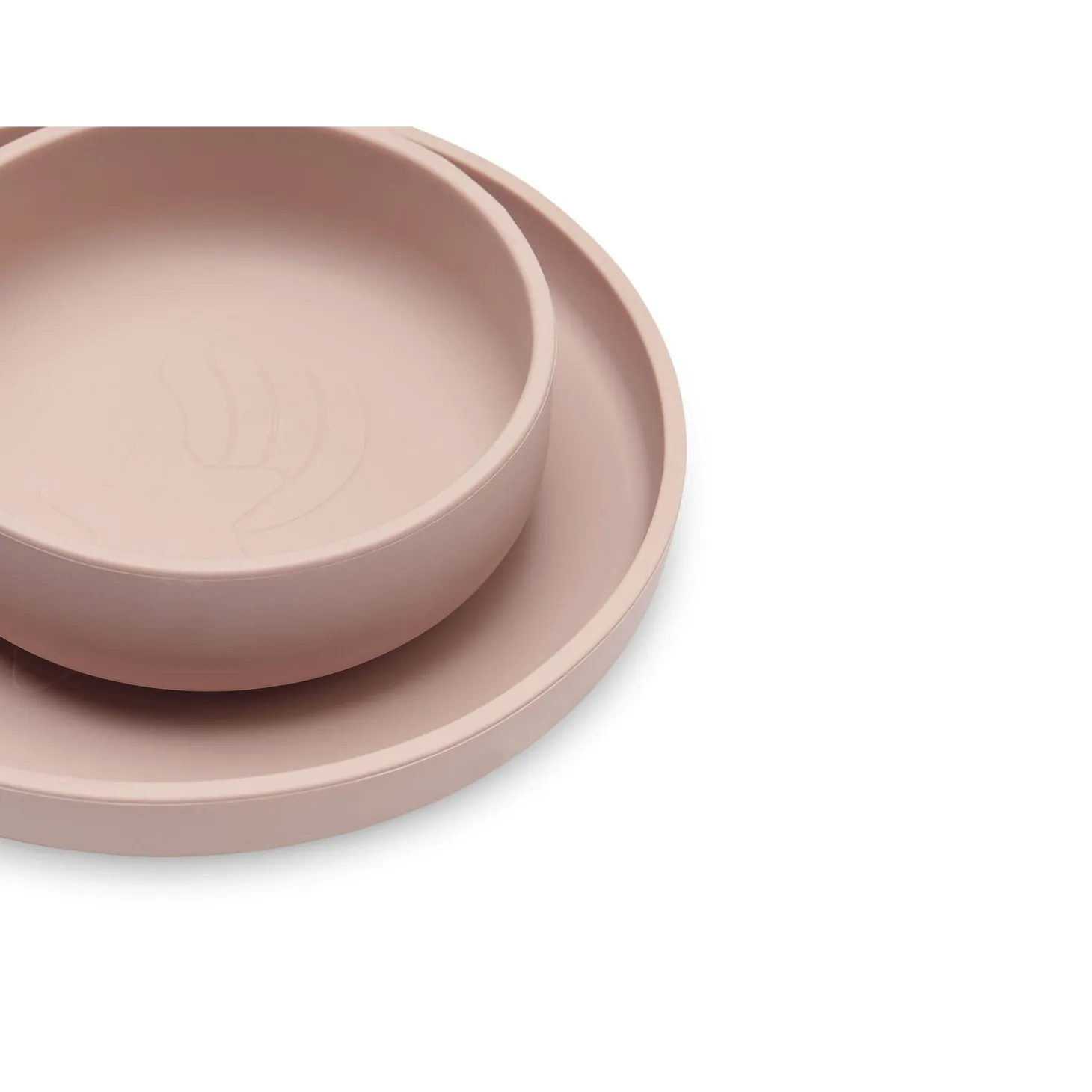 Jollein Set de table bébé silicone (4pcs) Pale Pink