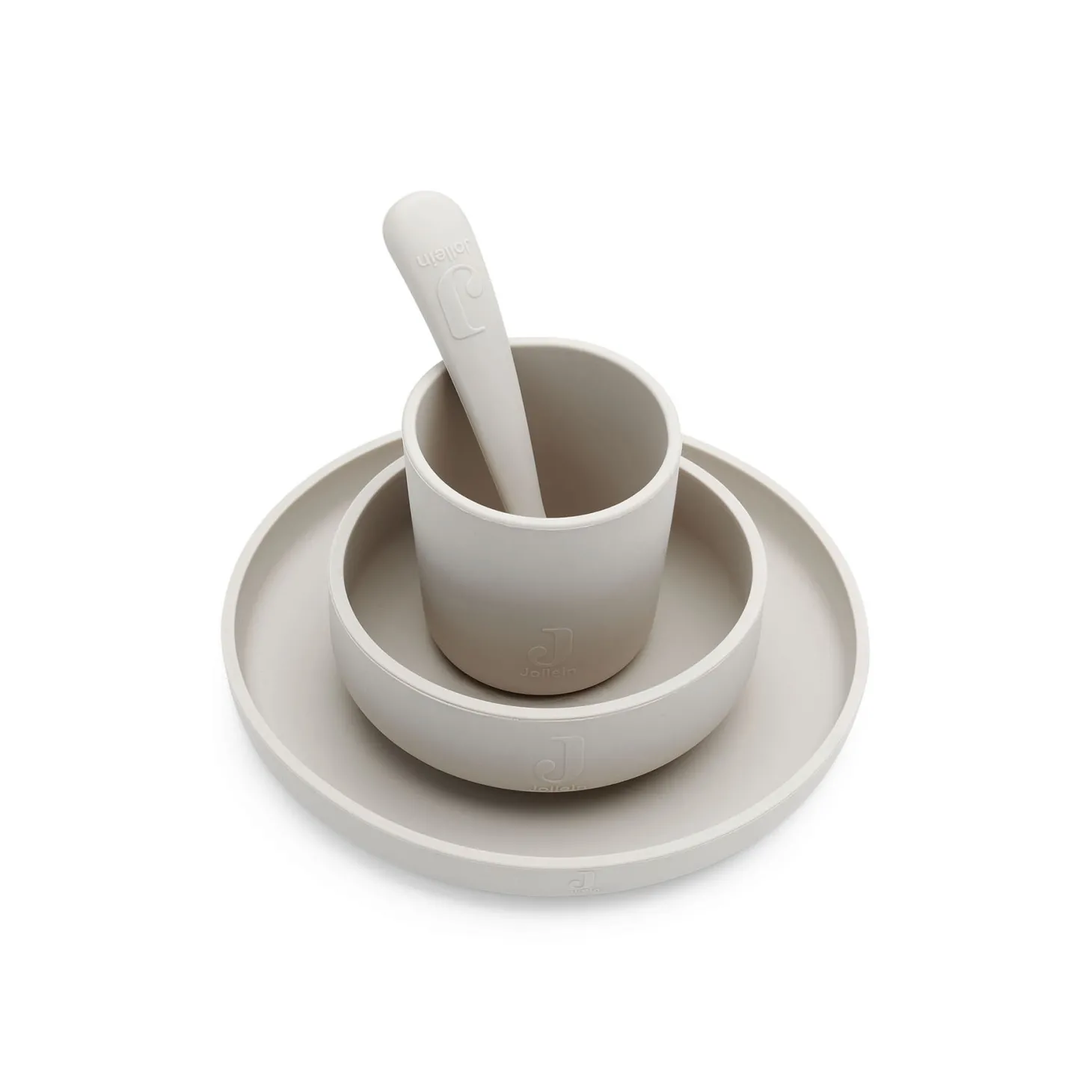 Jollein Set de table bébé silicone (4pcs) Nougat