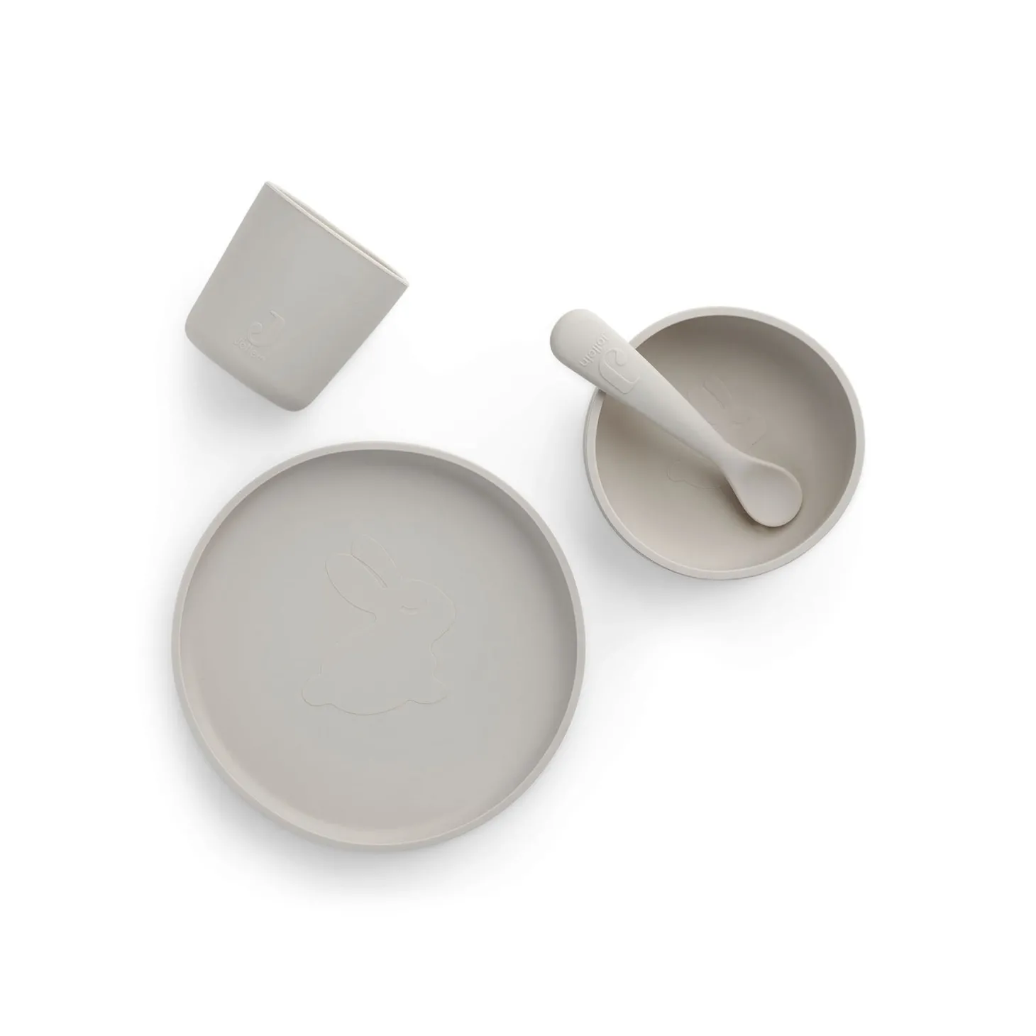 Jollein Set de table bébé silicone (4pcs) Nougat