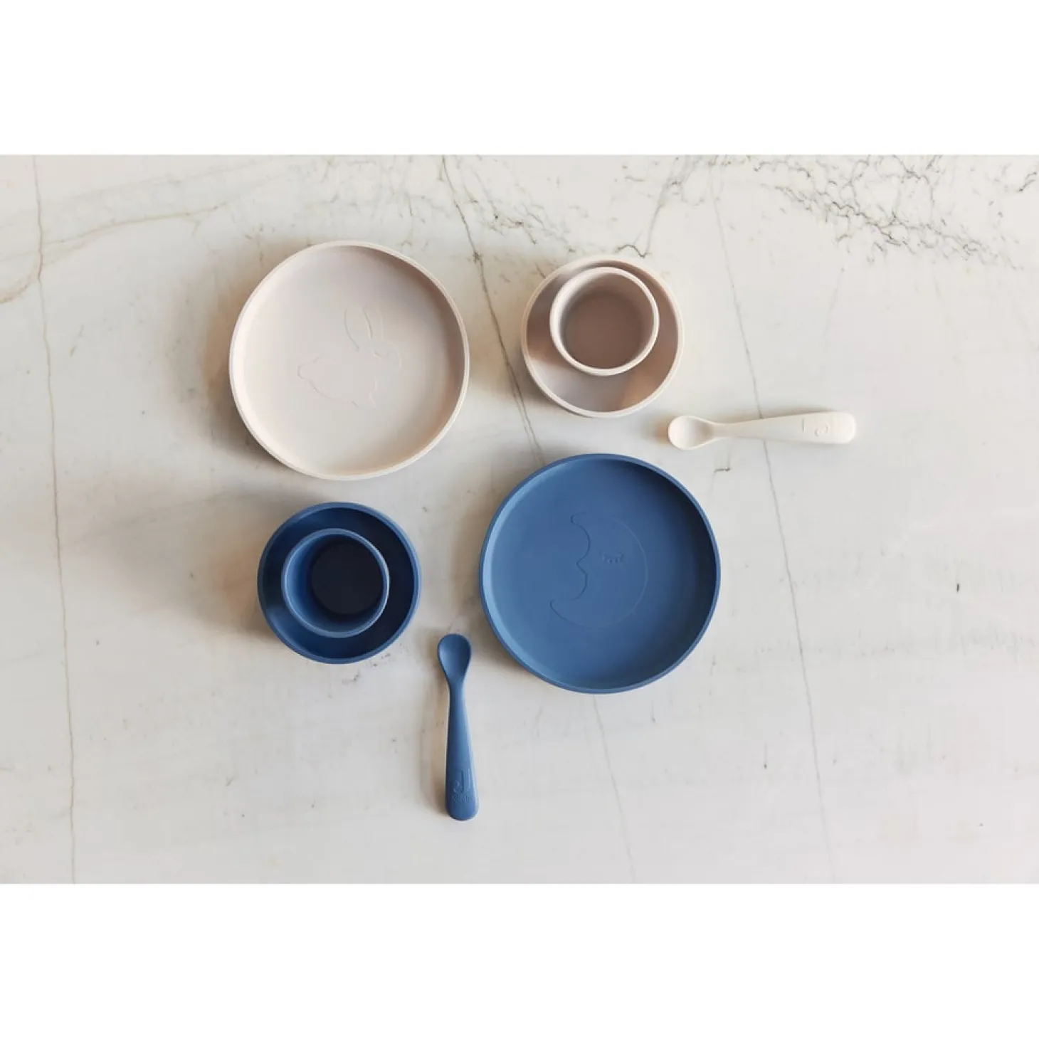 Jollein Set de table bébé silicone (4pcs) Nougat