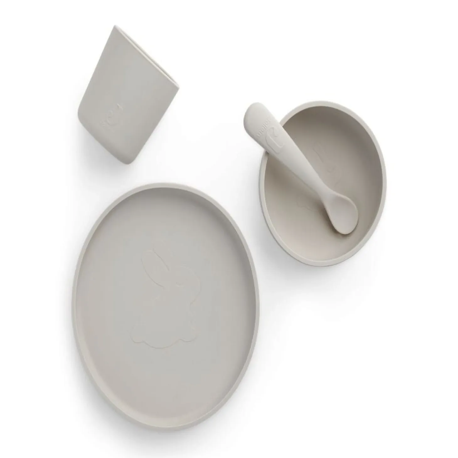 Jollein Set de table bébé silicone (4pcs) Nougat
