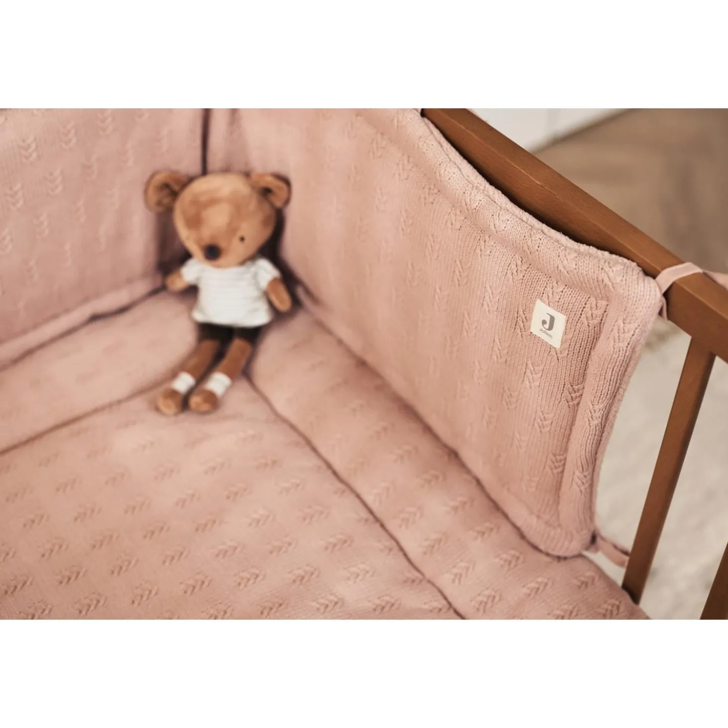 Jollein Tour de parc grain knit Wild Rose 180x30 cm