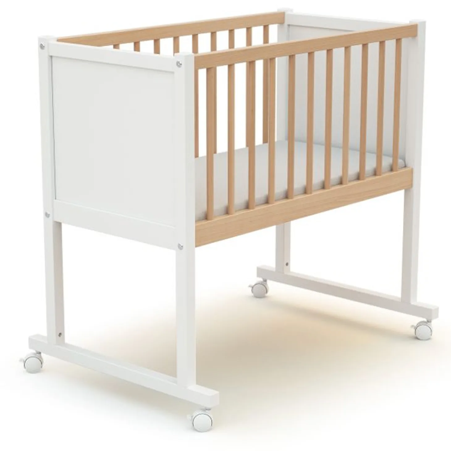 Jurababy Berceau Confort Blanc et Hêtre