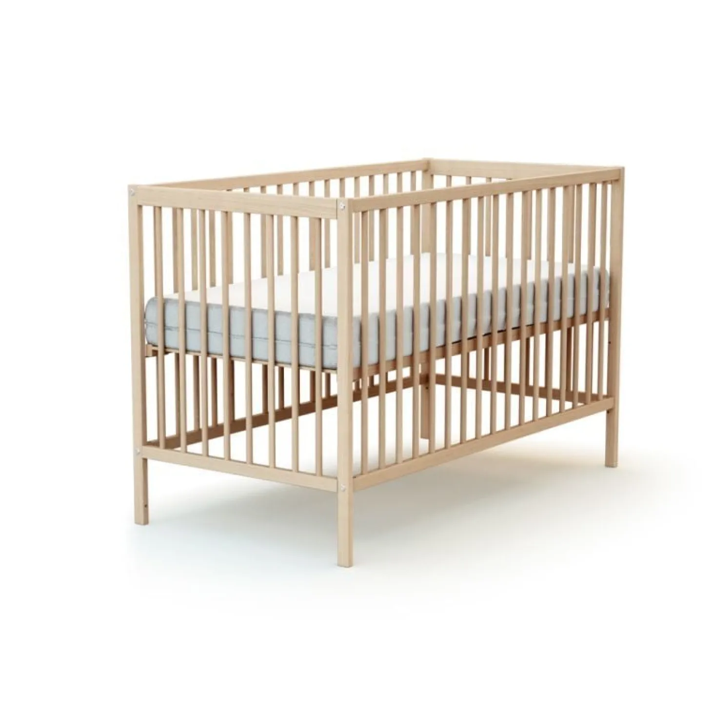 Jurababy Lit bébé Essentiel Hêtre Brut 60x120 cm