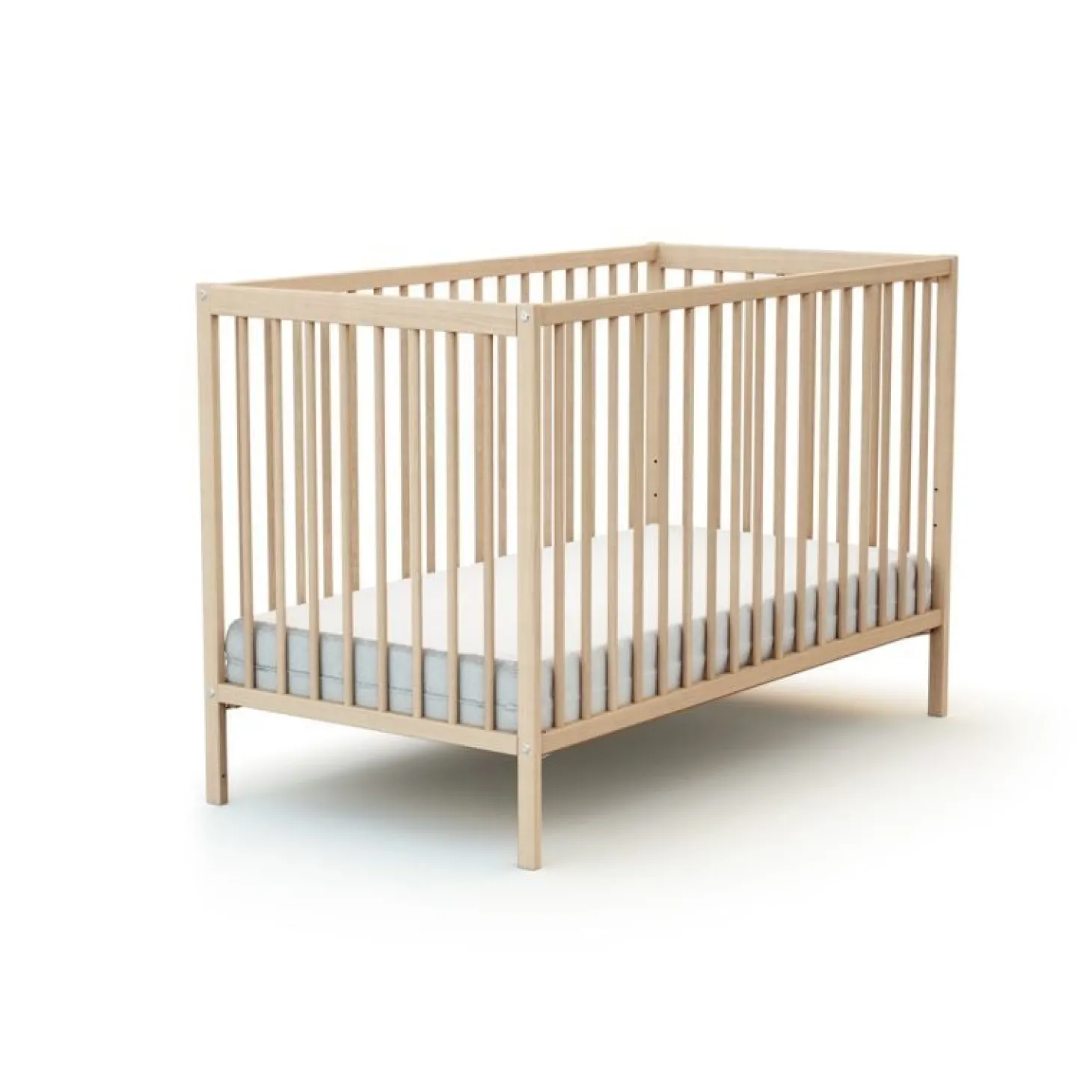 Jurababy Lit bébé Essentiel Hêtre Brut 60x120 cm