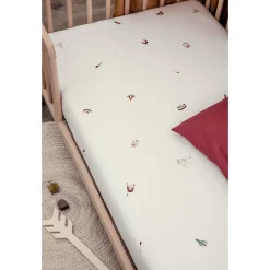 Kadolis                    Drap housse Coton Bio Lit bébé Petite Plume    Multicolore