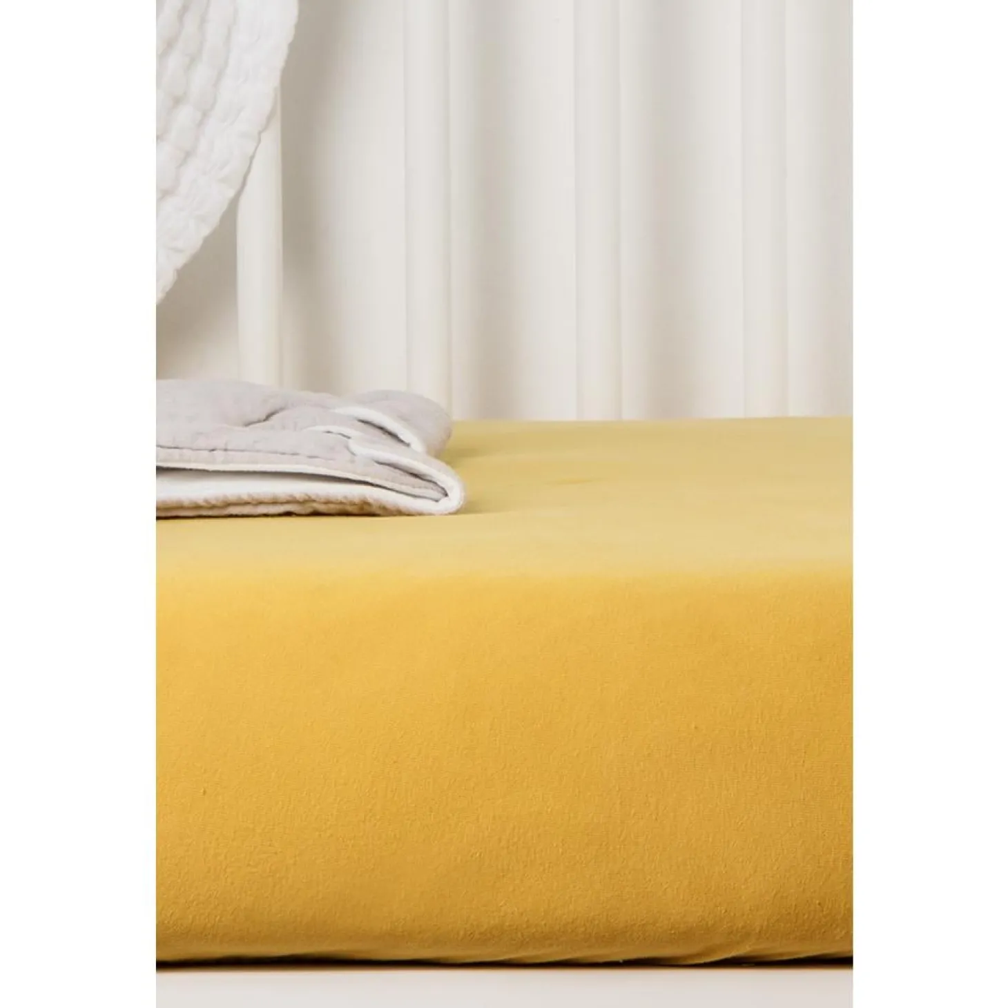 Kadolis Drap housse en coton bio pour lit bébé Miel 60x120 cm