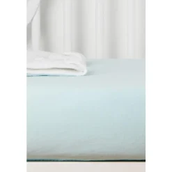 Kadolis Drap housse en coton bio pour lit bébé Bleu Céladon 70x140 cm