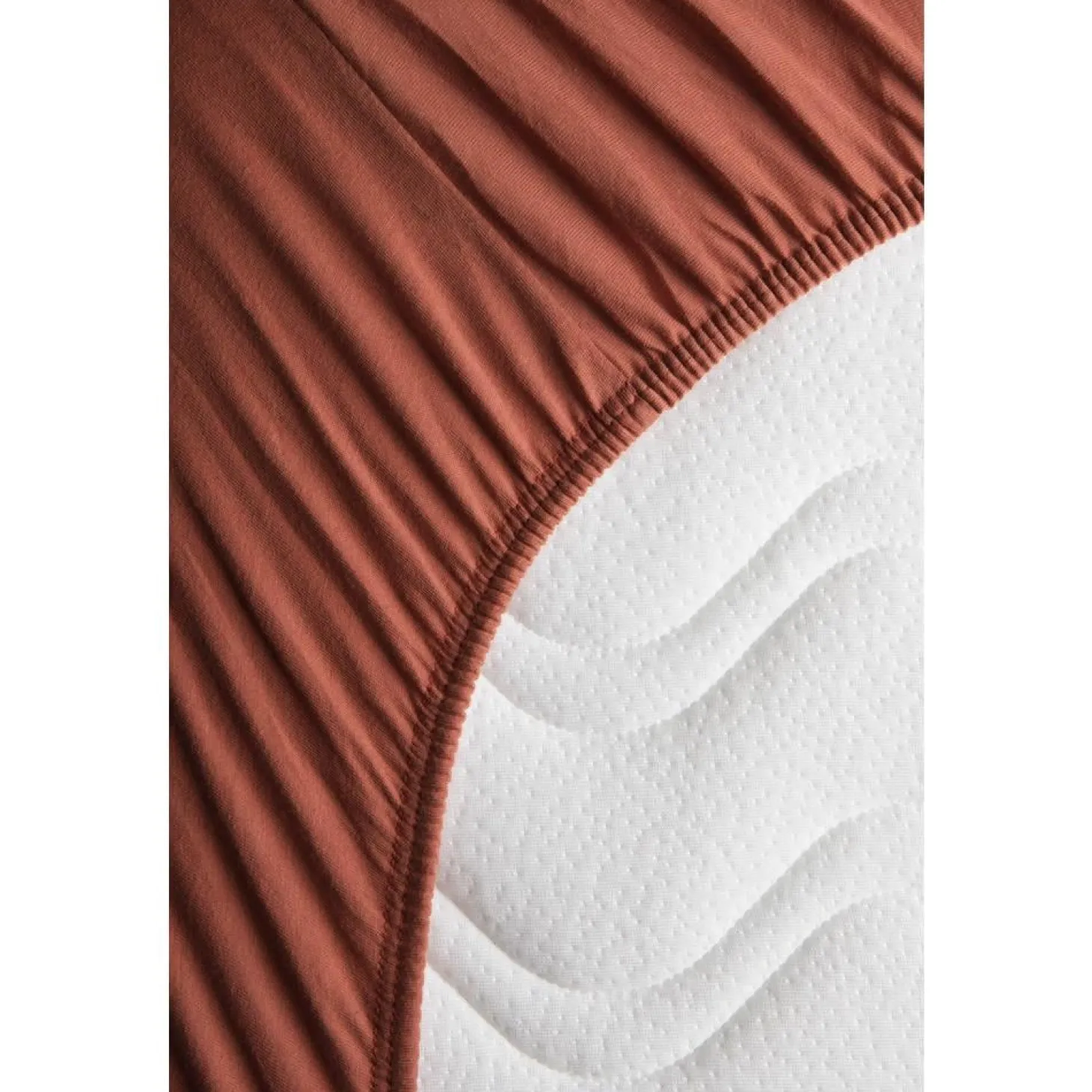Kadolis Drap housse en coton bio pour lit bébé Terracotta 60x120 cm